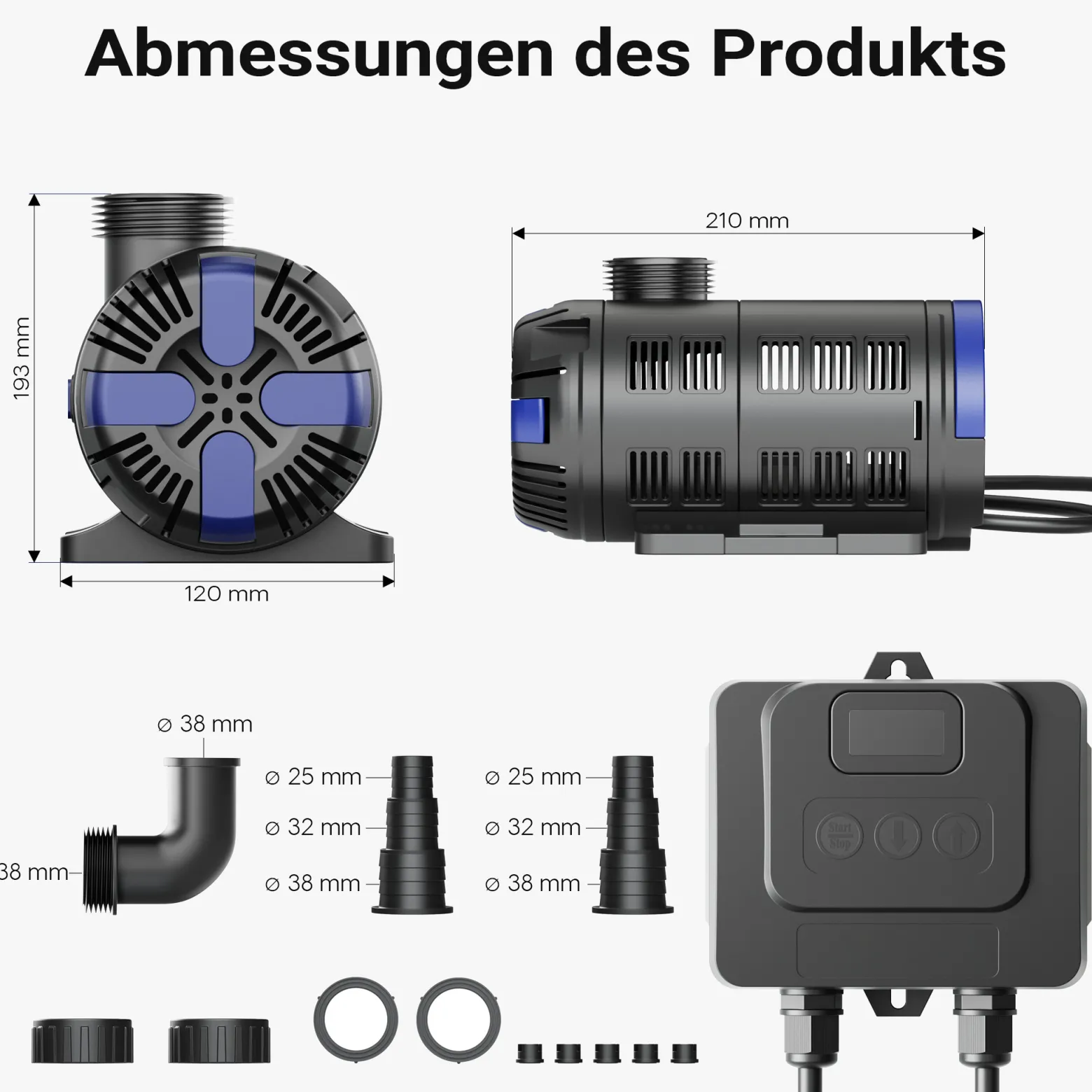 SunSun CET-15000 SuperECO Teichpumpe 15.000 l/h / 180 W, energiesparende Filterpumpe, Bachlaufpumpe für Koiteiche, Umwälzpumpe, Gartenteichpumpe