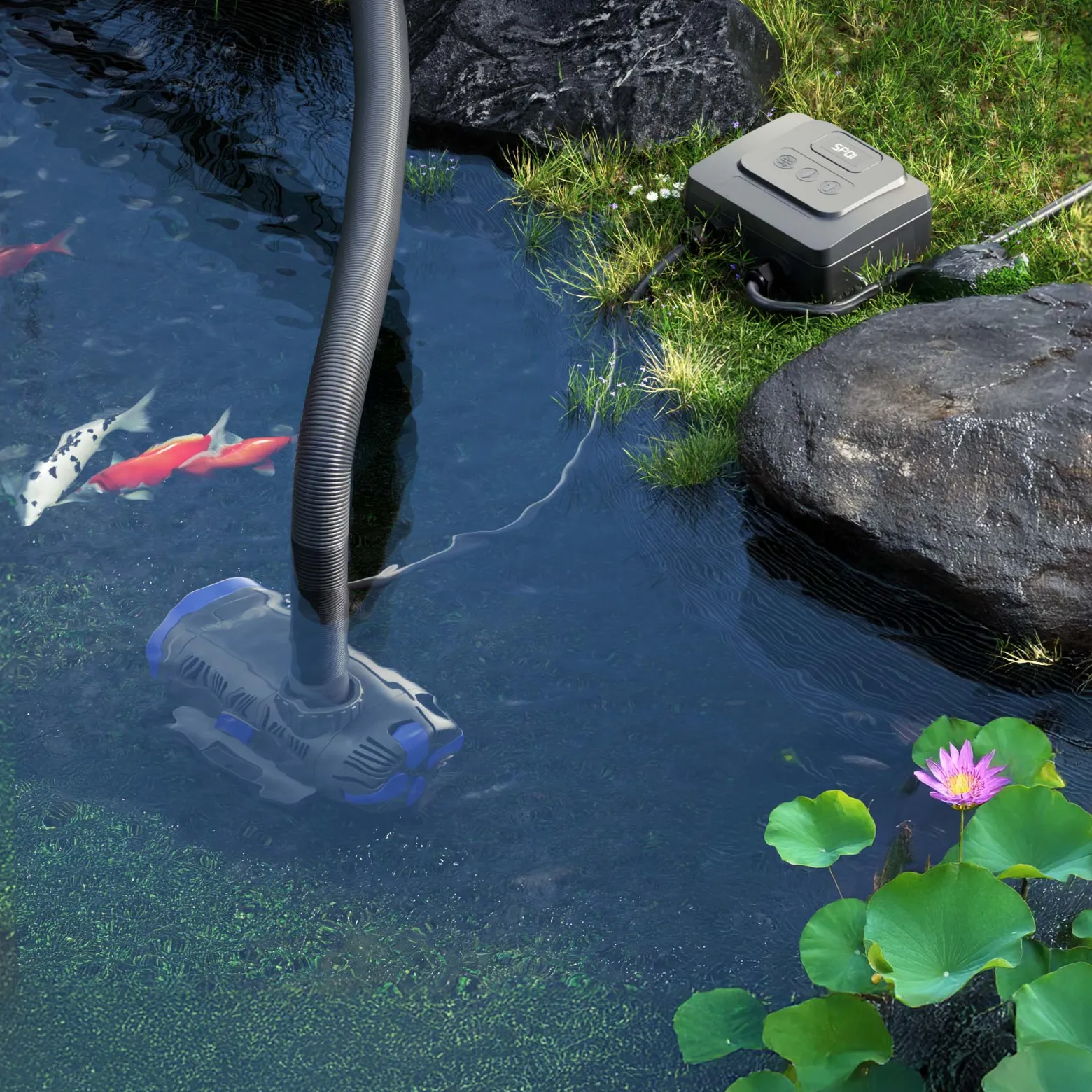 SunSun CET-8000 SuperECO Teichpumpe 8000 l/h / 80 W, energiesparende Filterpumpe, Bachlaufpumpe für Koiteiche, Umwälzpumpe, Gartenteichpumpe