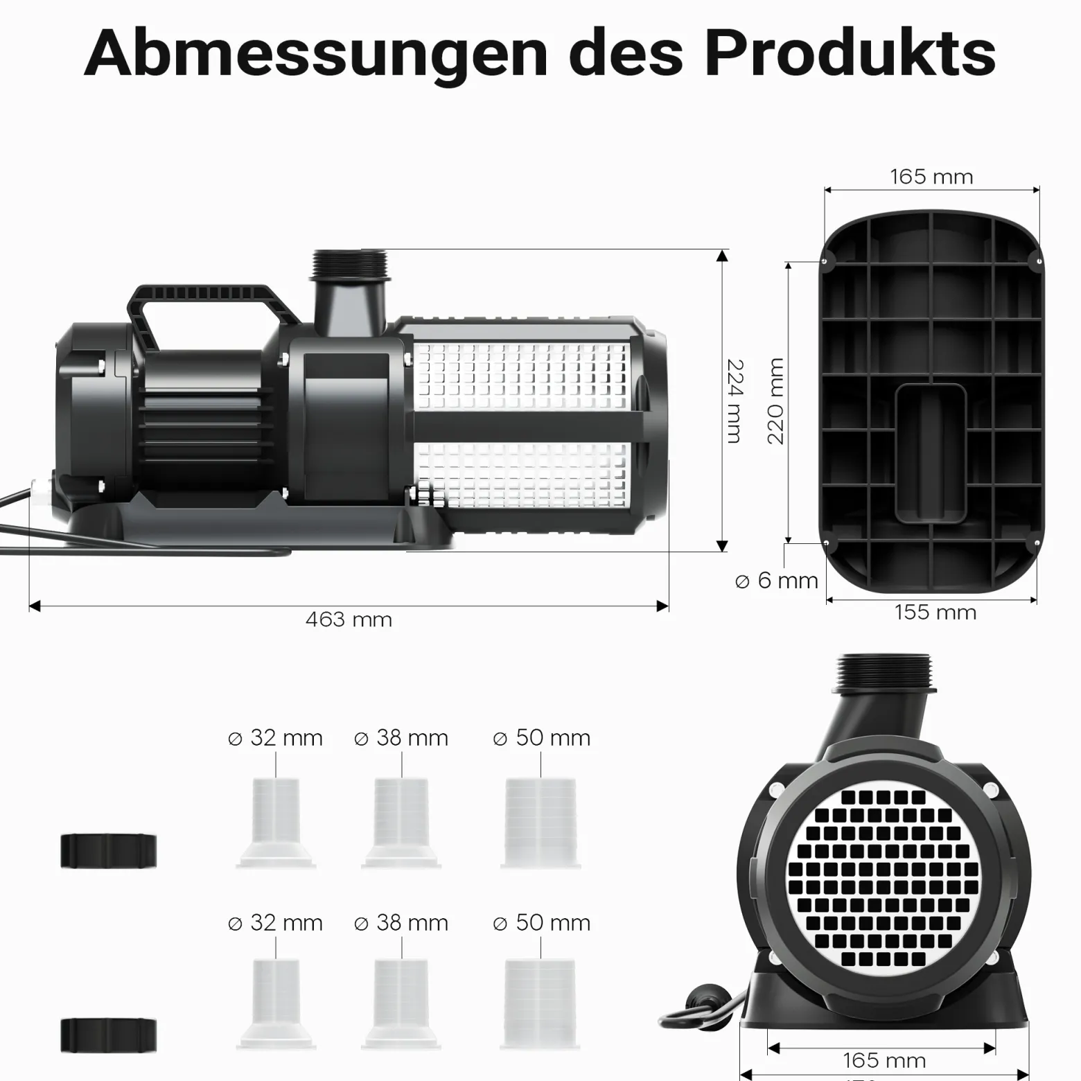 SunSun CET-35000 SuperECO Teichpumpe 32.000 l/h / 450 W, energiesparende Filterpumpe, Bachlaufpumpe für Koiteiche, Umwälzpumpe, Gartenteichpumpe