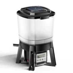 SunSun CFF-206 solarbetriebener Fischfutter Automat, programmierbarer Futterspender mit 6 Liter Behälter für 1 bis 6 Fütterungen pro Tag