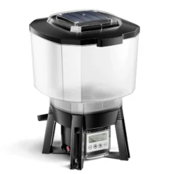 SunSun CFF-212 solarbetriebener Fischfutterautomat, programmierbarer Futterspender mit 12 Liter Behälter für 1 bis 6 Fütterungen pro Tag