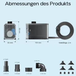 SunSun CHJ-1500 ECO Aquarium Pumpe 1500 l/h 25 W Aquariumpumpe mit regulierbarem Durchfluss für großes Aquarium für Süßwasser und Salzwasser