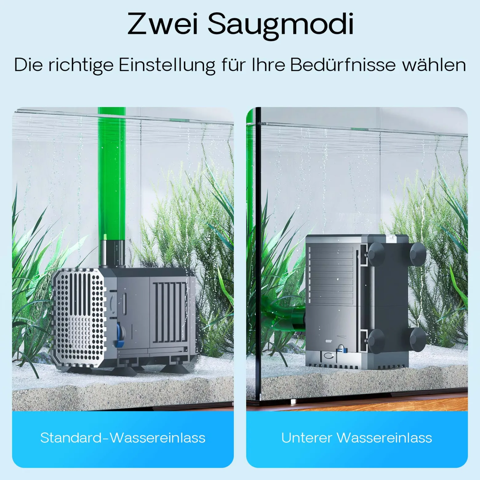SunSun CHJ-500 ECO Aquarium Pumpe 500 l/h 7 W Aquariumpumpe mit regulierbarem Durchfluss für kleines Aquarium für Süßwasser und Salzwasser