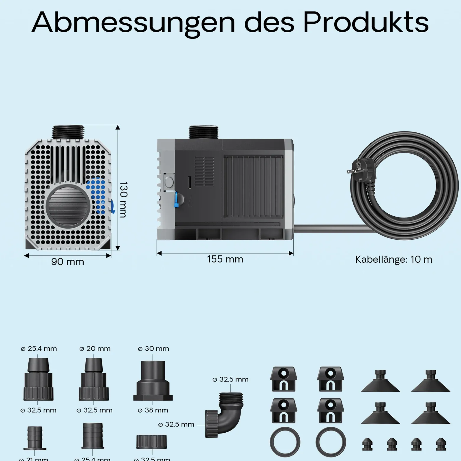 SunSun CHJ-450 ECO Teichpumpe 4500 l/h / 65 W, energiesparende Filterpumpe, Bachlaufpumpe für Koiteiche, Umwälzpumpe, Gartenteichpumpe