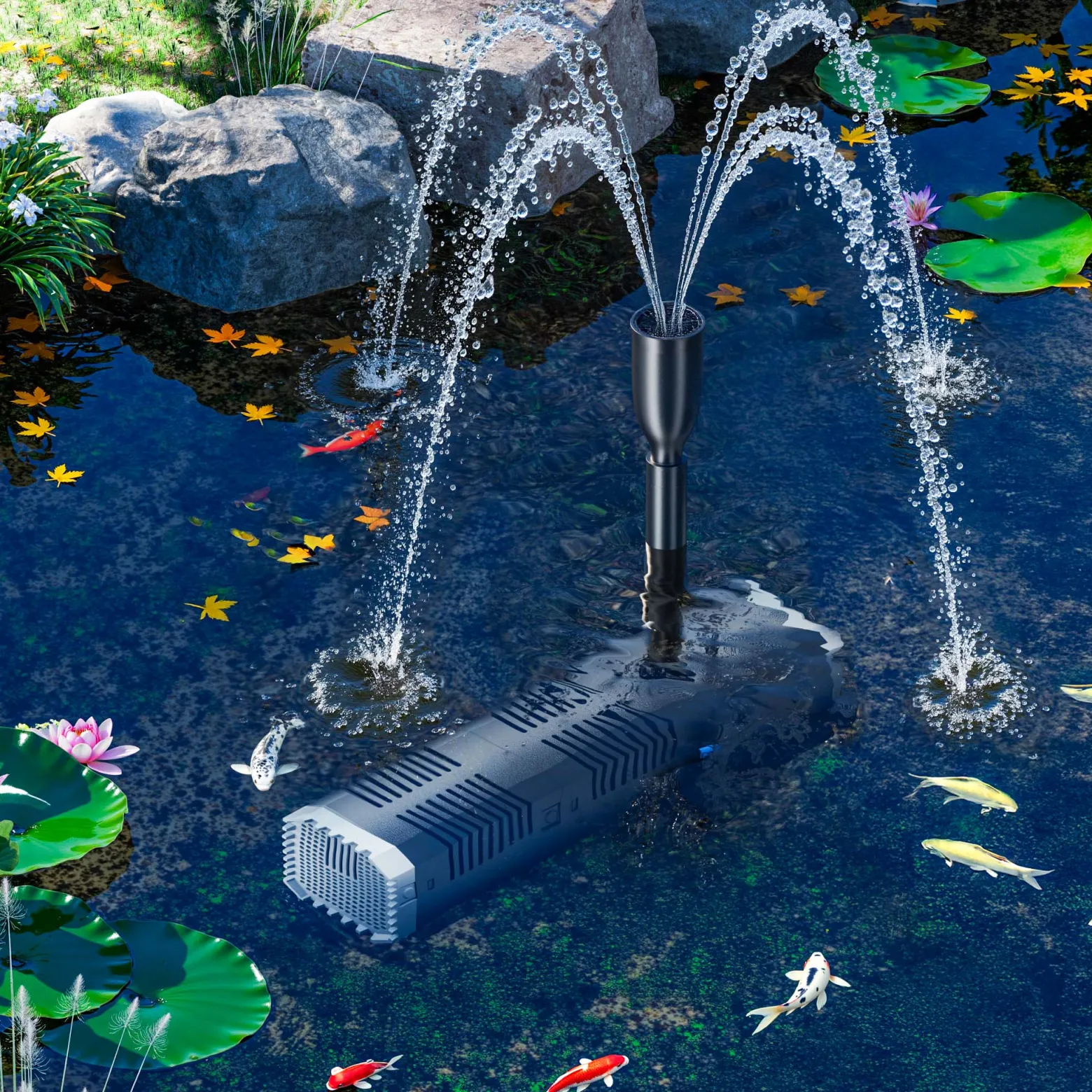 SunSun CHJ-603 SuperECO Teichpumpe 600 l/h 8 W, 1,3 m Förderhöhe, als Springbrunnenpumpe Filterpumpe Skimmerpumpe regelbar höhenverstellbar