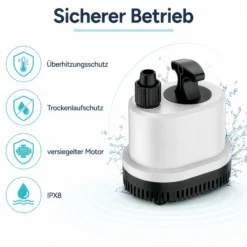 SunSun CHL-2500 Aquarium Pumpe 2500 l/h 40 W Aquariumpumpe mit flacher Ansaugung, Überhitzungsschutz und Trockenlaufschutz