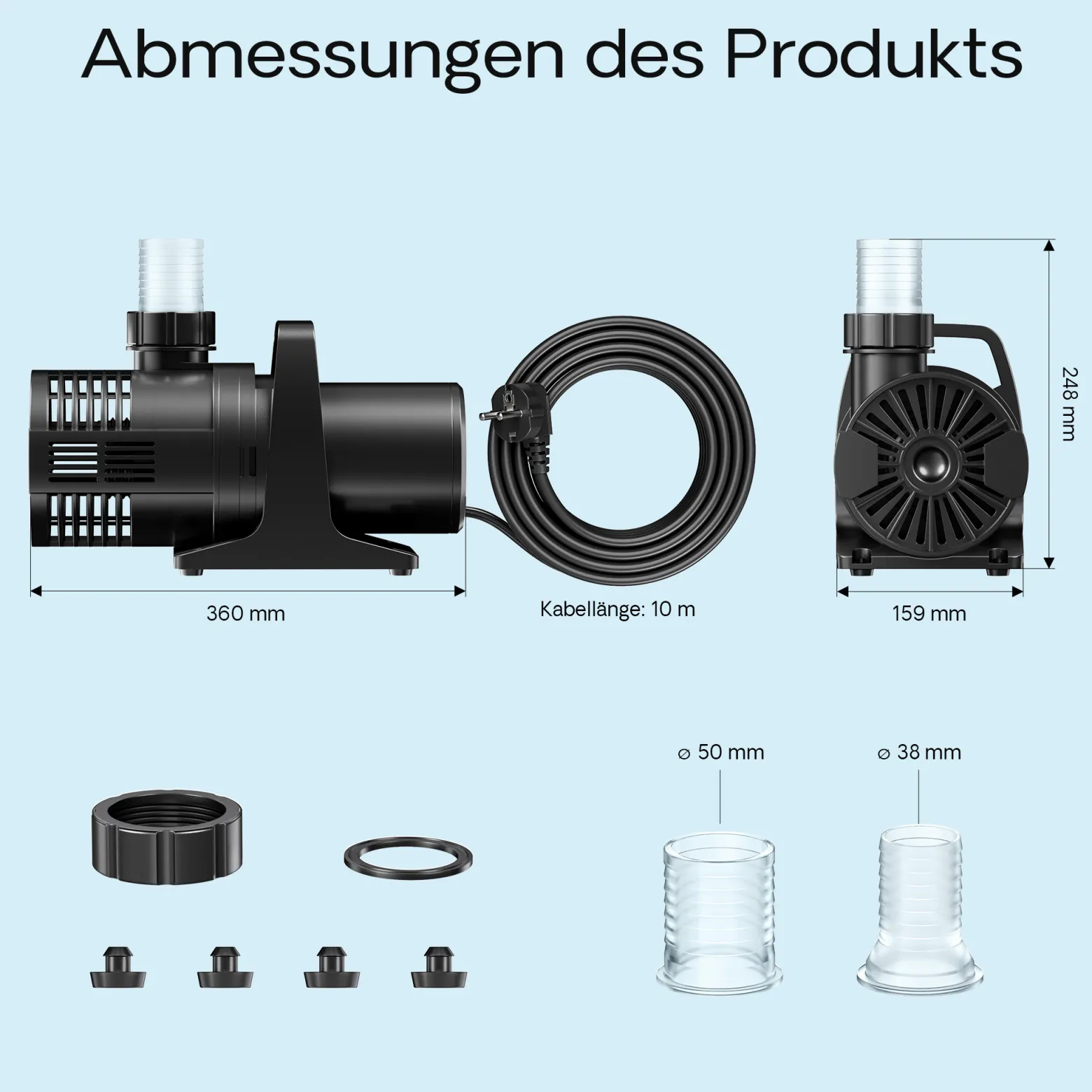 SunSun CMP-28000 Teichpumpe 28.000 l/h / 580 W Hochleistungs Filterpumpe Bachlaufpumpe für Koiteiche Gartenteichpumpe Teichfilterpumpe Umwälzpumpe