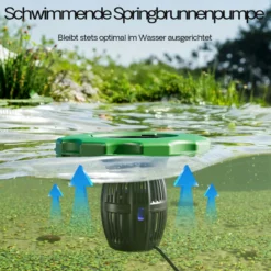 SunSun COP-10000 Schwimmende Fontäne 20000l/h, 90W, Wassersäule mit 1m Höhe & 3 m Durchmesser zur Belüftung des Teiches mit Filtersieb