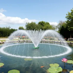 SunSun COP-10000 Schwimmende Fontäne 20000l/h, 90W, Wassersäule mit 1m Höhe & 3 m Durchmesser zur Belüftung des Teiches mit Filtersieb