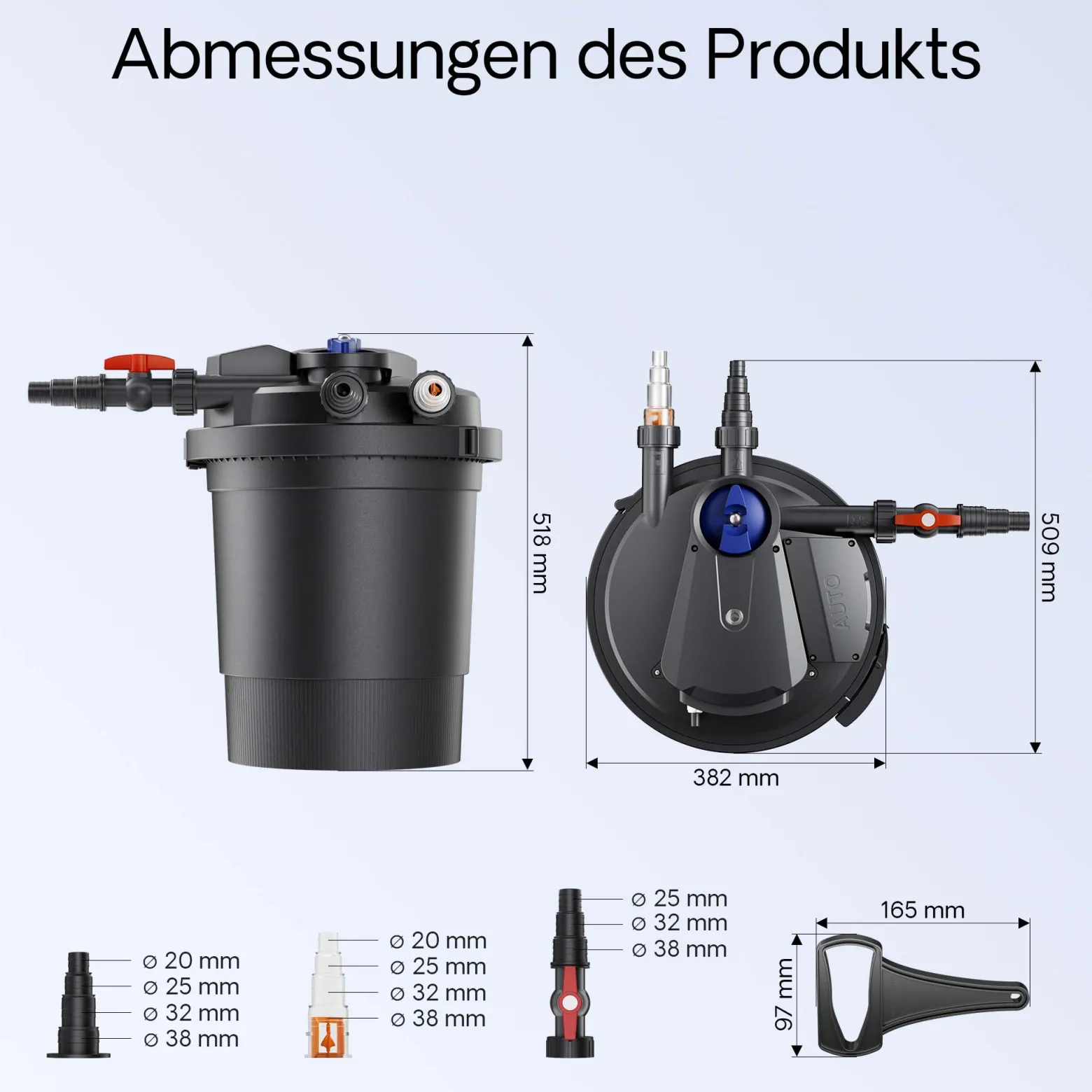 SunSun CPA-10000 Druckteichfilter 10.000 l/h / 11 W UVC Einheit, Teichdruckfilter für Teiche bis 12.000 Liter, Teichklärer, Filteranlage