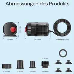 SunSun CQB-2500 SuperECO Teichpumpe 2700 l/h / 45 W, Filterpumpe mit Keramikachse, Bachlaufpumpe für Koiteiche, Umwälzpumpe, Gartenteichpumpe