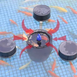 SunSun CSP-250 Schwimmskimmer für Teiche bis 40 m², 2500 l/h 45 W, Skimmer mit Springbrunnen, Blättersammler mit Pumpe für Gartenteich Teichpflege