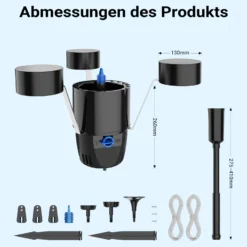 SunSun CSP-250 Schwimmskimmer für Teiche bis 40 m², 2500 l/h 45 W, Skimmer mit Springbrunnen, Blättersammler mit Pumpe, Gartenteich Teichpflege