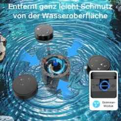 SunSun CSP-250 Schwimmskimmer für Teiche bis 40 m², 2500 l/h 45 W, Skimmer mit Springbrunnen, Blättersammler mit Pumpe, Gartenteich Teichpflege