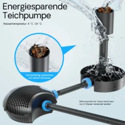 SunSun CTF-1000B SuperECO Teichpumpe 10.000 l/h / 80 W, energiesparende Filterpumpe, Bachlaufpumpe für Koiteiche, Umwälzpumpe, Gartenteichpumpe