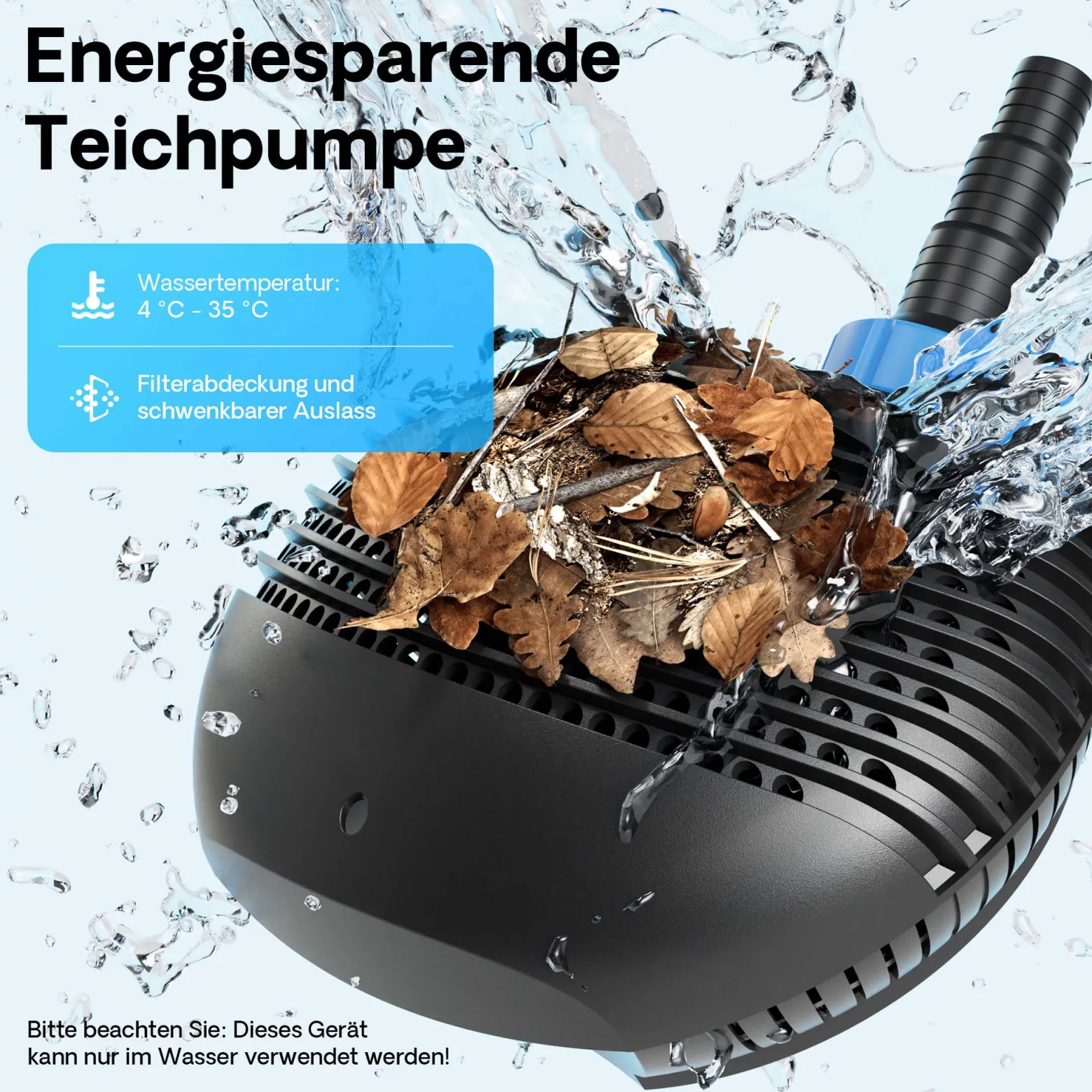SunSun CTF-6000 SuperECO Teichpumpe 6000 l/h / 40 W, energiesparende Filterpumpe, Bachlaufpumpe für Koiteiche, Umwälzpumpe, Gartenteichpumpe