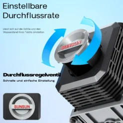 SunSun CTP-2800 SuperECO Teichpumpe 3000 l/h / 10 W, energiesparende Filterpumpe, Bachlaufpumpe für Koiteiche, Umwälzpumpe, Gartenteichpumpe