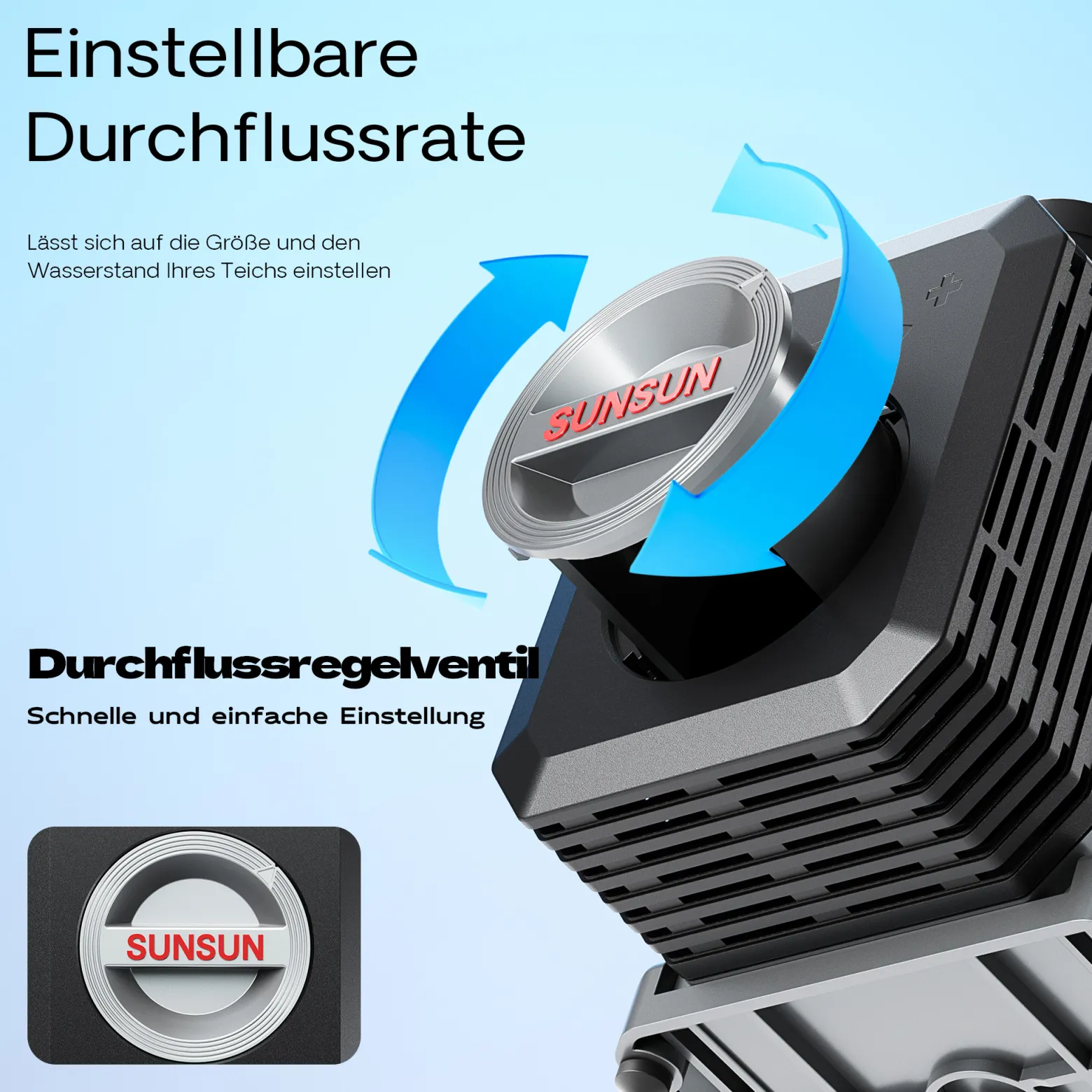 SunSun CTP-16000 SuperECO Teichpumpe 16.000 l/h / 140 W, energiesparende Filterpumpe, Bachlaufpumpe für Koiteiche, Umwälzpumpe, Gartenteichpumpe