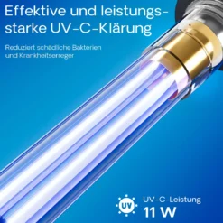 SunSun CUF-4800 Springbrunnenpumpe 4500 l/h / 45 W / 4 m Förderhöhe mit eingebautem 11 W UVC-Teichklärer, energiesparende Teichpumpe, Pumpe mit Fontäne, Wasserpumpe