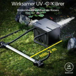 SunSun CUV-772 Teichklärer 8000 l/h / 72 W UVC, Vorklärgerät für Teichfilter & Teichpumpe, Wasserklärer mit UV-Lampe, Lichtfilter zur Algenbekämpfung