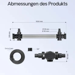 SunSun CUV-772 Teichklärer 8000 l/h / 72 W UVC, Vorklärgerät für Teichfilter & Teichpumpe, Wasserklärer mit UV-Lampe, Lichtfilter zur Algenbekämpfung