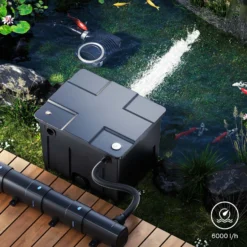 SunSun CUV-272 Teichklärer 6000 l/h / 72 W UVC, Vorklärgerät für Teichfilter & Teichpumpe, Wasserklärer mit UV-Lampe, Lichtfilter zur Algenbekämpfung