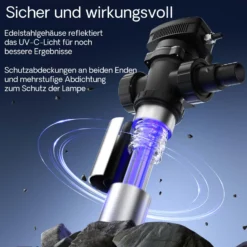 SunSun CUV-736 Teichklärer 7000 l/h / 36 W UVC, Vorklärgerät für Teichfilter & Teichpumpe, Wasserklärer mit UV-Lampe, Lichtfilter zur Algenbekämpfung