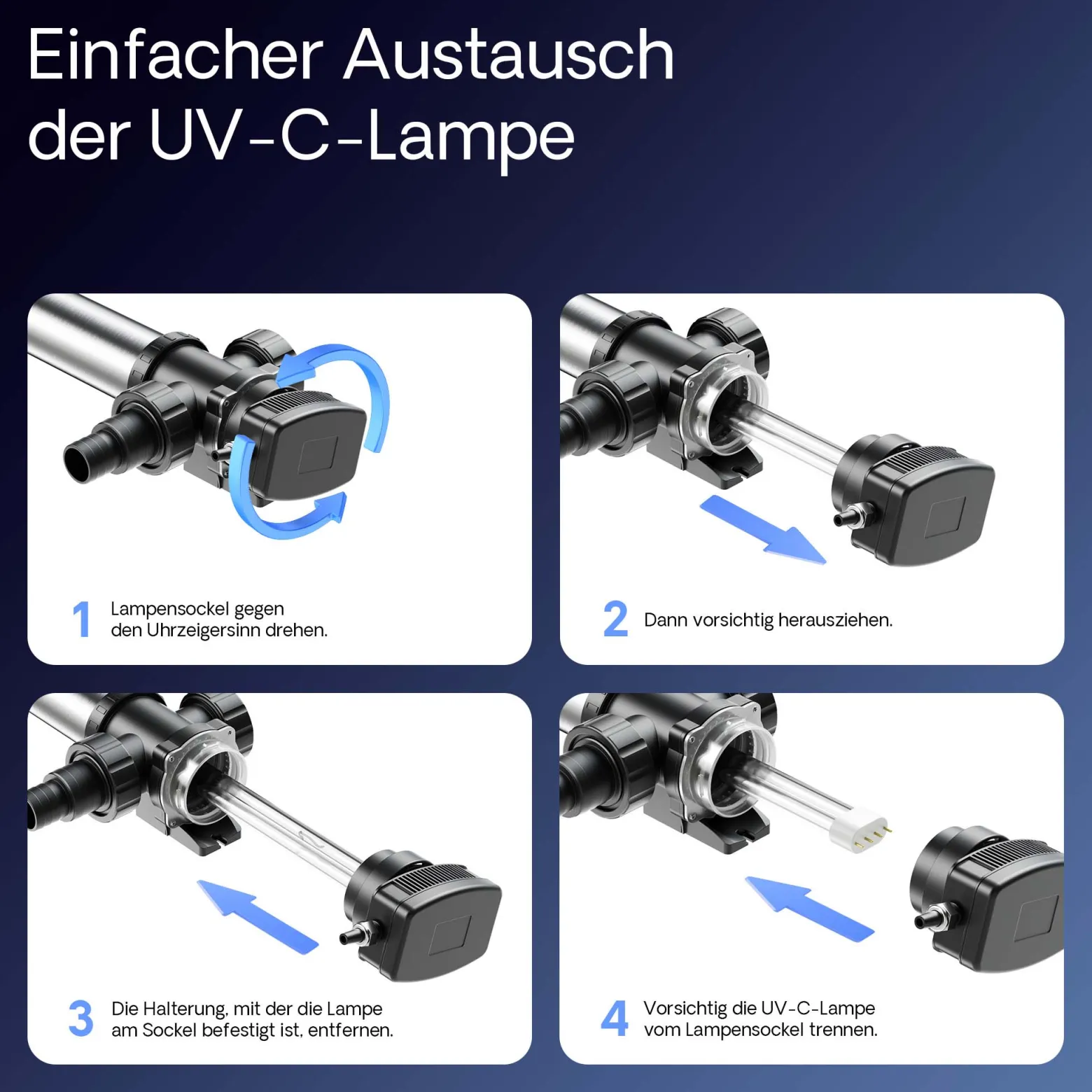 SunSun CUV-7110 Teichklärer 8000 l/h / 110 W UVC, Vorklärgerät für Teichfilter & Teichpumpe, Wasserklärer mit UV-Lampe, Lichtfilter zur Algenbekämpfung