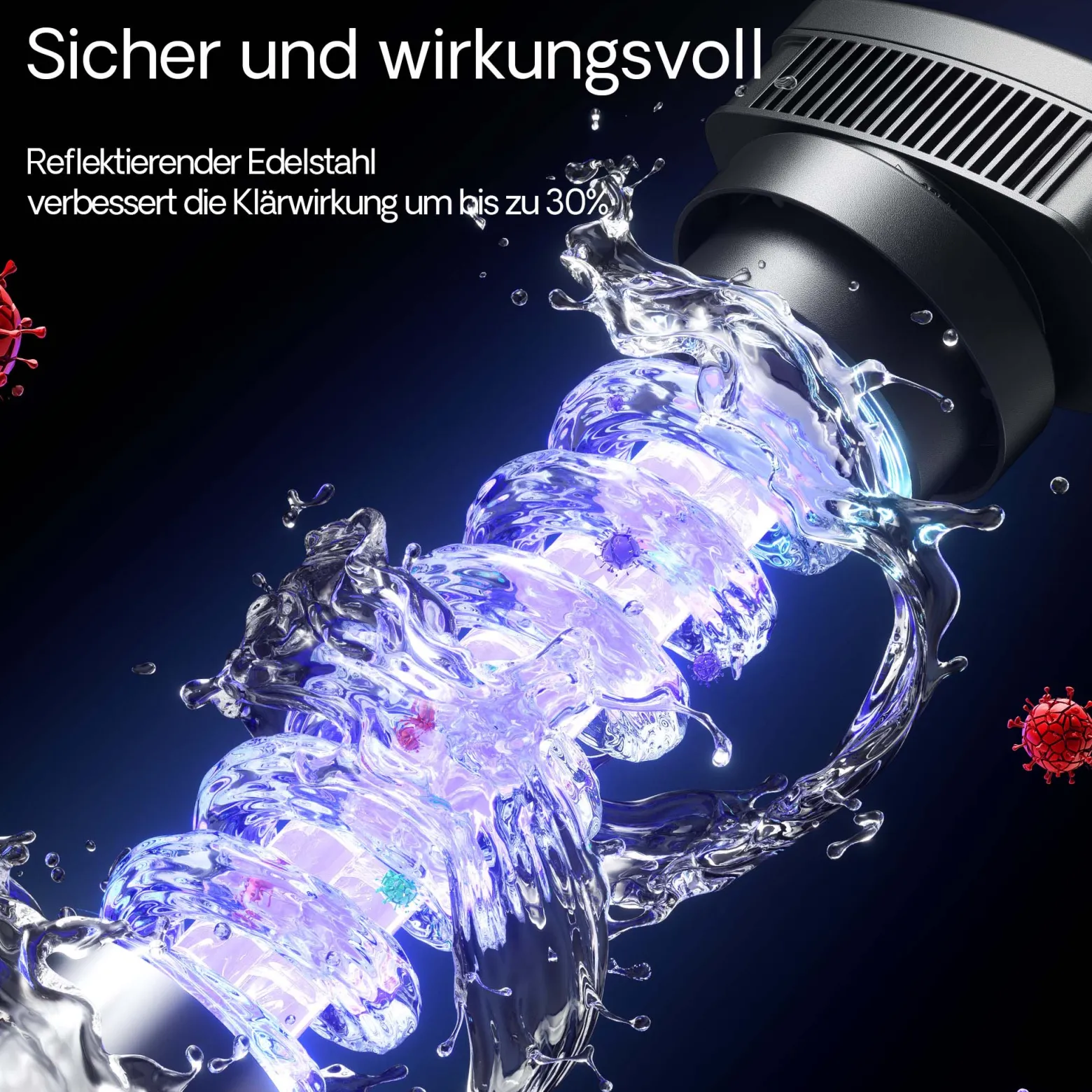 SunSun CUV-336 Teichklärer 7000 l/h / 36 W UVC, Vorklärgerät für Teichfilter & Teichpumpe, Wasserklärer mit UV-Lampe, Lichtfilter zur Algenbekämpfung