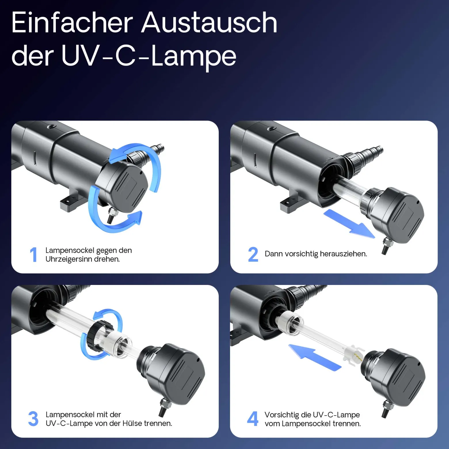 SunSun CUV-218 Teichklärer 2500 l/h / 18 W UVC, Vorklärgerät für Teichfilter & Teichpumpe, Wasserklärer mit UV-Lampe, Lichtfilter zur Algenbekämpfung