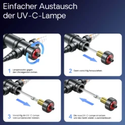 SunSun CUV-111 Teichklärer 1700 l/h / 11 W UVC, Vorklärgerät für Teichfilter & Teichpumpe, Wasserklärer mit UV-Lampe, Lichtfilter zur Algenbekämpfung