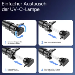 SunSun CUV-636 Teichklärer 7000 l/h / 36 W UVC, Vorklärgerät für Teichfilter & Teichpumpe, Wasserklärer mit UV-Lampe, Lichtfilter zur Algenbekämpfung