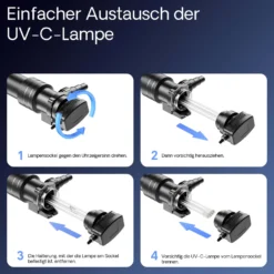 SunSun CUV-655 Teichklärer 8000 l/h / 55 W UVC, Vorklärgerät für Teichfilter & Teichpumpe, Wasserklärer mit UV-Lampe, Lichtfilter zur Algenbekämpfung