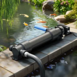 SunSun CUV-655 Teichklärer 8000 l/h / 55 W UVC, Vorklärgerät für Teichfilter & Teichpumpe, Wasserklärer mit UV-Lampe, Lichtfilter zur Algenbekämpfung