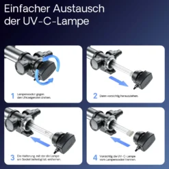 SunSun CUV-724 Teichklärer 5000 l/h / 24 W UVC, Vorklärgerät für Teichfilter & Teichpumpe, Wasserklärer mit UV-Lampe, Lichtfilter zur Algenbekämpfung