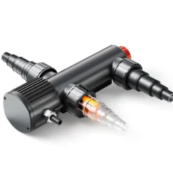 SunSun CUV-209 Teichklärer 1500 l/h / 9 W UVC, Vorklärgerät für Teichfilter & Teichpumpe, Wasserklärer mit UV-Lampe, Lichtfilter zur Algenbekämpfung