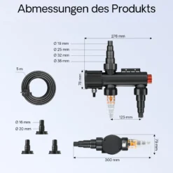 SunSun CUV-209 Teichklärer 1500 l/h / 9 W UVC, Vorklärgerät für Teichfilter & Teichpumpe, Wasserklärer mit UV-Lampe, Lichtfilter zur Algenbekämpfung