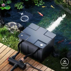 SunSun CUV-209 Teichklärer 1500 l/h / 9 W UVC, Vorklärgerät für Teichfilter & Teichpumpe, Wasserklärer mit UV-Lampe, Lichtfilter zur Algenbekämpfung