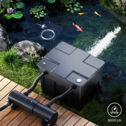 SunSun CUV-2072 Teichklärer 8000 l/h / 72 W UVC für Teichgrößen bis 90.000 Liter, Vorklärgerät für Teichfilter & Teichpumpe, Wasserklärer mit UV-Lampe, Lichtfilter zur Algenbekämpfung