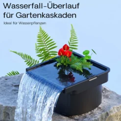 SunSun CWF-400 Wasserfall Filter 14000 l/h mit 400 mm Auslaufbreite, Wasserspiel mit integriertem Filterelement für Gartenteich