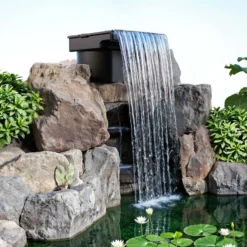 SunSun CWF-400 Wasserfall Filter 14000 l/h mit 400 mm Auslaufbreite, Wasserspiel mit integriertem Filterelement für Gartenteich
