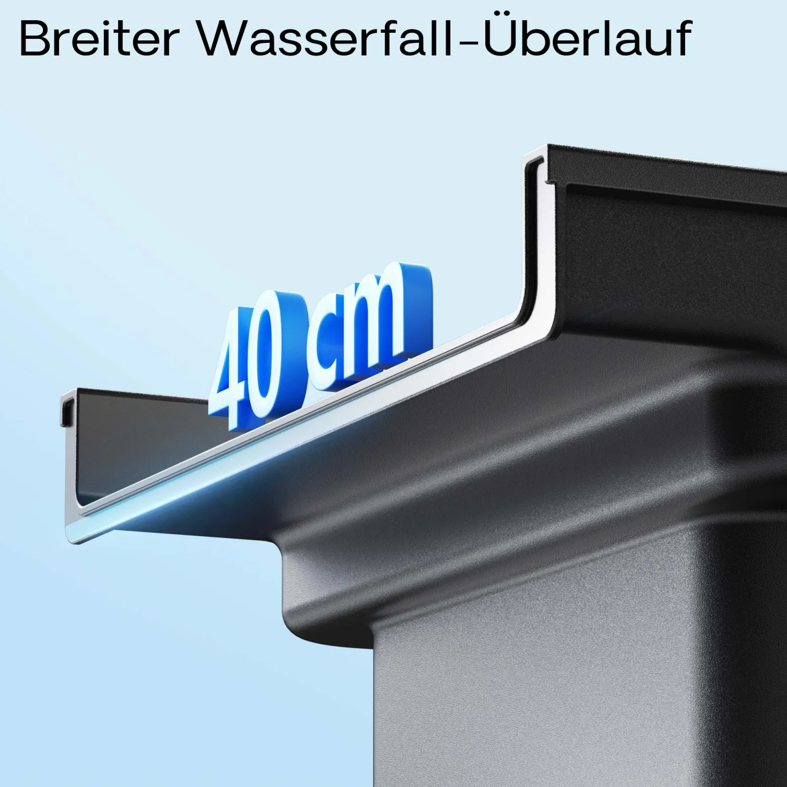 SunSun CWF-400 Wasserfall Filter 14000 l/h mit 400 mm Auslaufbreite, Wasserspiel mit integriertem Filterelement für Gartenteich