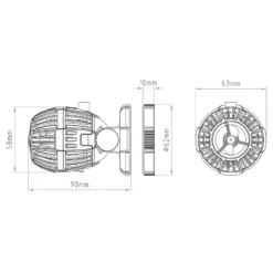 SunSun CW-110 Strömungspumpe 500-4000 l/h 10 W Aquarium Pumpe mit einstellbarer Wellenform, Wellenzyklus und Pumpleistung, mit Tag- und Nachmodus