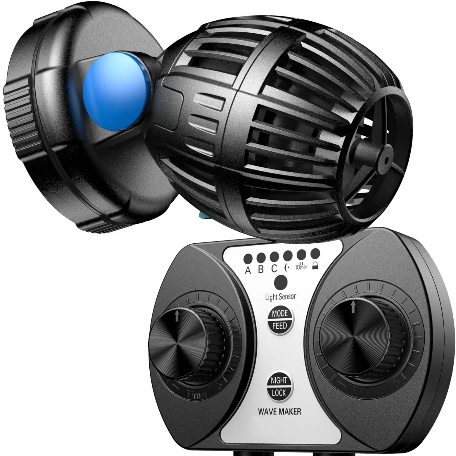 SunSun CW-110 Strömungspumpe 500-4000 l/h 10 W Aquarium Pumpe mit einstellbarer Wellenform, Wellenzyklus und Pumpleistung, mit Tag- und Nachmodus
