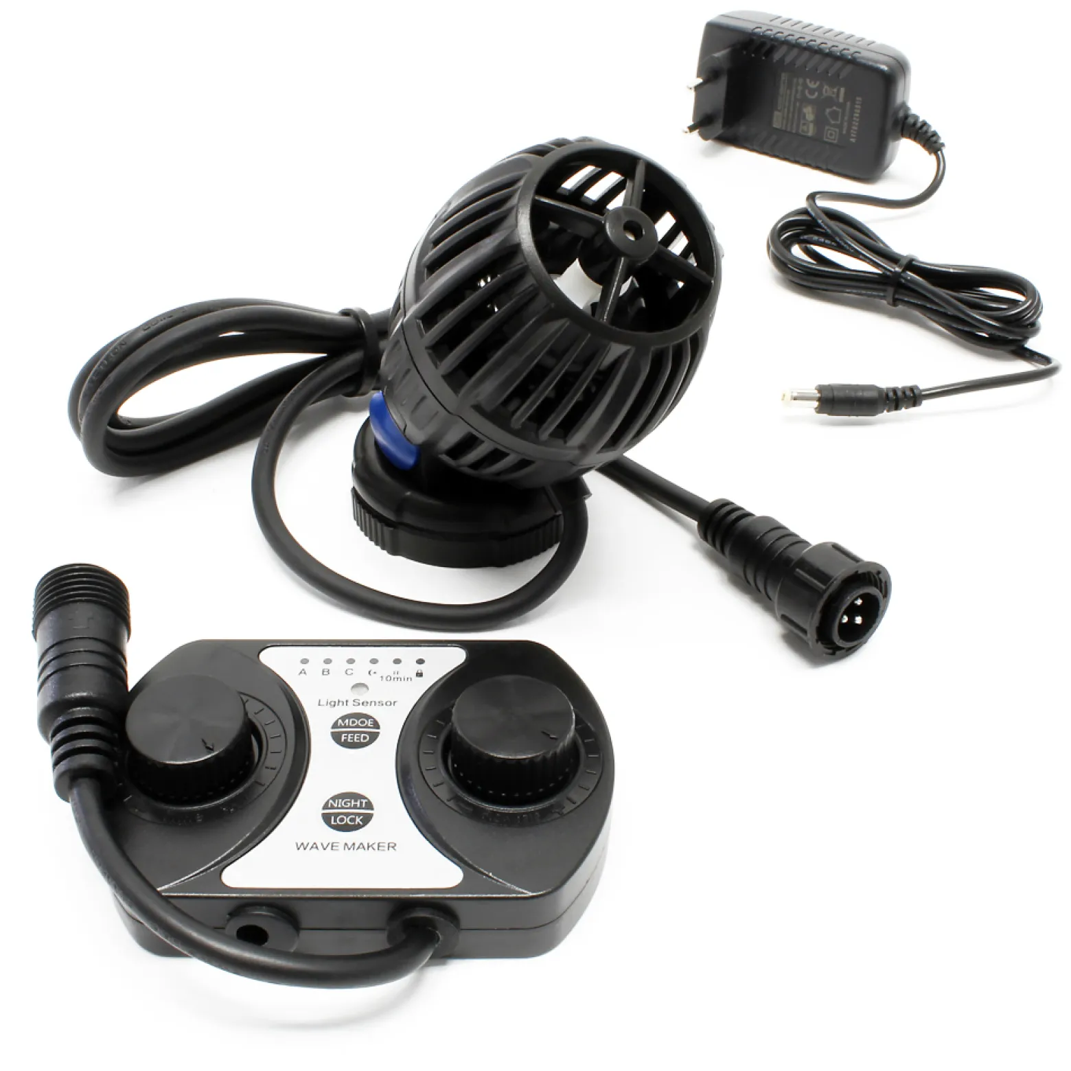 SunSun CW-110 Strömungspumpe 500-4000 l/h 10 W Aquarium Pumpe mit einstellbarer Wellenform, Wellenzyklus und Pumpleistung, mit Tag- und Nachmodus