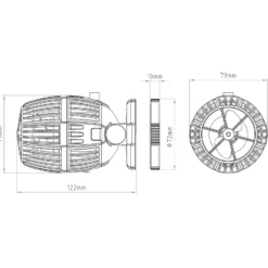 SunSun CW-140 Strömungspumpe 1200-15000 l/h 40 W Aquarium Pumpe mit einstellbarer Wellenform, Wellenzyklus und Pumpleistung, mit Tag- und Nachmodus