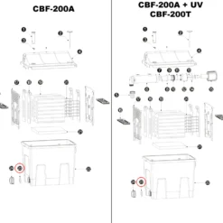 SunSun Ersatzteil Dichtungsring für Bio Teichfilter CBF-200T CBF-200U CBF-200 – Durchlauffilter Teich bis 8000L Teichvolumen – bis 2300l/h – mit Thermometer – Filter Biofilter Koiteich – Filteranlage