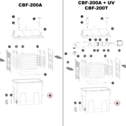 SunSun Ersatzteil Filterwanne für Bio Teichfilter CBF-200T CBF-200U CBF-200 – Durchlauffilter Teich bis 8000L Teichvolumen – bis 2300l/h – mit Thermometer – Filter Biofilter Koiteich – Filteranlage