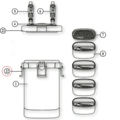 SunSun Ersatzteil für Aquarium Außenfilter HW-505A Deckelclip Verschlussklammern für Aquariumfilter, Aquaristik Zubehör effiziente Filtration