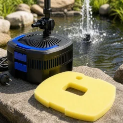 SunSun Ersatzteil für CUF-2800-5800 Teichpumpe – Filterschwamm – gelb – fein 25 mm – für Springbrunnenpumpe, Teichfilter Zubehör